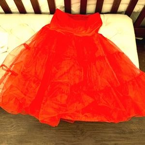 Womans Red Crinoline Sz S/M